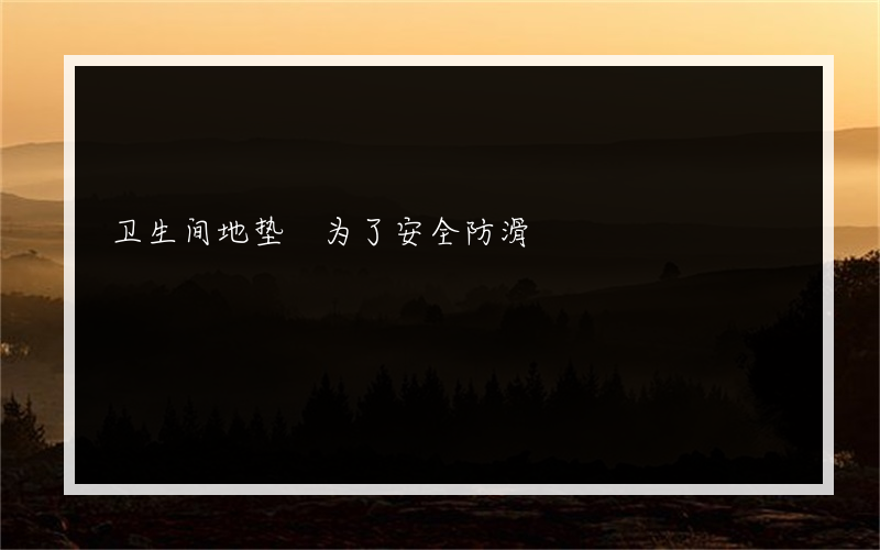 卫生间地垫 为了安全防滑?防滑公厕可以铺什么样的地垫